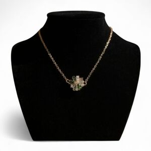 ✨ White House Black Market Peridot & Crystal Pendant Necklace – NWT
